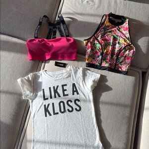 Victoria’s Secret Sport bras and tee set